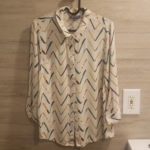 ✏️ModCloth Ink Pen chevron button down